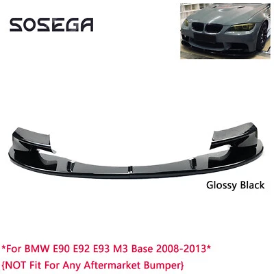 Divisor de labios de parachoques delantero brillante negro MP para BMW Serie 3 E92 E93 E90 M3 2008-2013 Foto 1 de 4