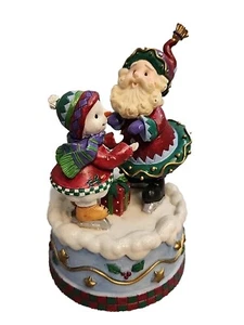San Francisco Music Box Co. MUSIC BOX Santa Snowman Ice Skating Jingle Bell Rock - Picture 1 of 10