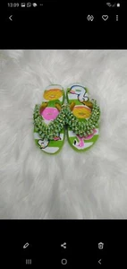 Womens beautiful handmade beaded rubber flip flops - Picture 1 of 7