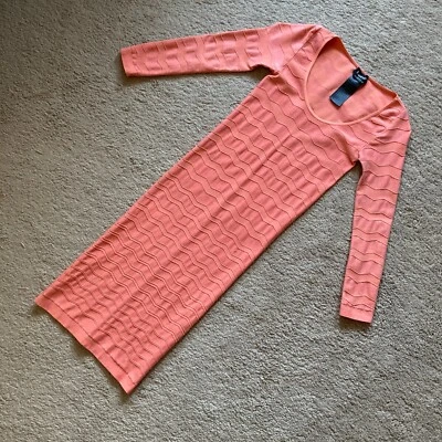 bebe coral naranja bodycon vestido Foto 1 de 4