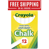 Crayola Chalkboard Chalk, White Chalk, School Supplies, 12 Sticks ANTI DUST