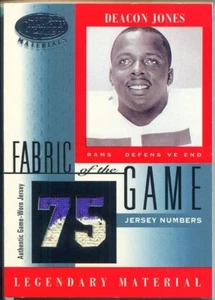 2001 Leaf Certified FOTG Jersey Numbers DEACON JONES Legendary Material 42/75 - Picture 1 of 2