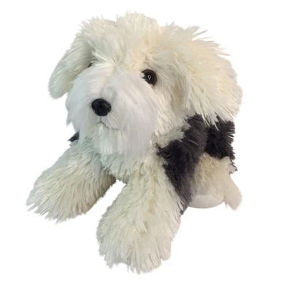 Aurora Flopsie Edwin Sheepdog Plush 12" Grey White Puppy Dog Stuffed Animal Toy - Image 1 of 4