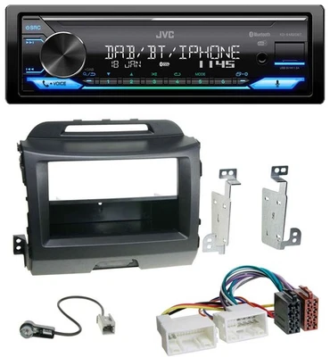 JVC Bluetooth DAB USB MP3 Autoradio für Kia Sportage 3 SL 10-15 schwarz - Bild 1 von 4