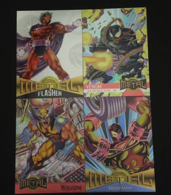 1995 Fleer Marvel Metal Inaugural Edition 4-Card Uncut Promo Sheet - Image 1 of 2
