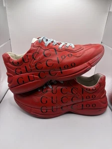 Gucci Rhyton Red Low Top Sneakers 11.5G/12.5US With Box - Bild 1 von 12