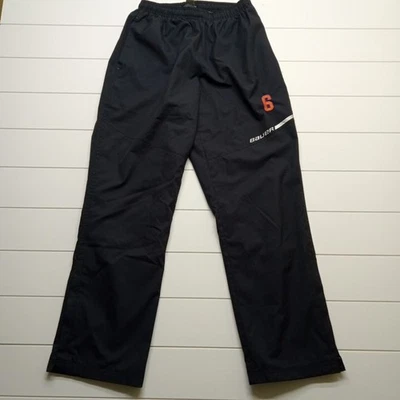 Pantalones de calentamiento de hockey Bauer negros edición del equipo para hombre pequeños bordados número 6 Foto 1 de 4