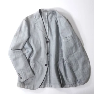 Boglioli Light Gray Cotton Linen Sport Coat Blazer Jacket 48R Italy Unstructured - Picture 1 of 10
