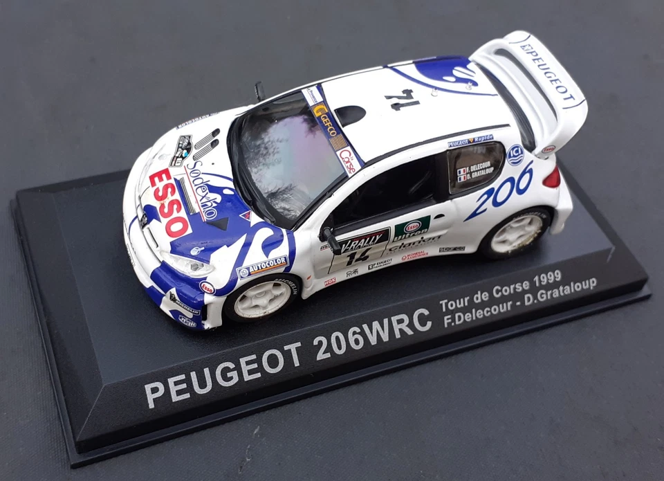 Modellino Die Cast 1:43 Peugeot 206 WRC Delecour Rally Tour De Corse 1999 - Immagine 1 di 1