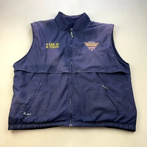 Vintage Muni San Francisco Vest Jacket Mens XXL Blue Reversible Fleece SFMTA Zip - Picture 1 of 14