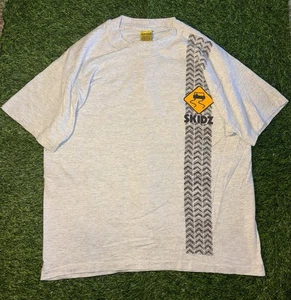 Vintage Skidz Shirt Mens XL 1990s Skate Rap Tee Yellow Gray Single Stitch Jersey - Picture 1 of 5