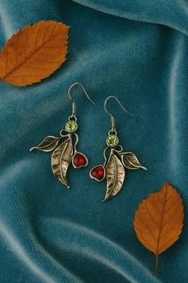 J.Jill Flower Earrings Floral Leaf CZ VTG Boho Silver Plant Flower Vine Heart  - Image 1 of 4