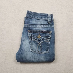 Pantaloni jeans Calvin Klein donna Y2K W30 L30 taglia 6 denim blu bootcut elasticizzati - Foto 1 di 12