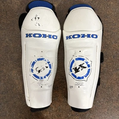 Espinilleras de hockey 28 cm 11” JR. KOHO Comfort Series 4410 usadas azul blanco  Foto 1 de 4