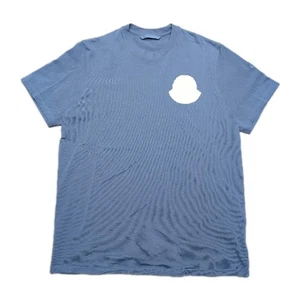 Moncler Pixed Logo Cotton Jersey T Shirt Light Blue - 2XL - XXL RRP £275 - Picture 1 of 14