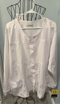 Wonder Wink 4 Stretch white lab coat jacket women’s 3X 3XL button up warm up - Image 1 of 4