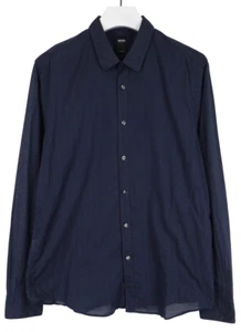 Hugo Boss Ronni Slim Fit Camisa Hombre XL Estampado Azul Botón Manga Larga - Imagen 1 de 12