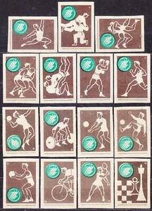 SU LTSR 1974 Matchbox Label #06-30 set, VI Spartakiad of the Lithuanian SSR. - Imagen 1 de 6