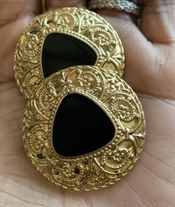 Splendididi bottoni vintage extra large gambo oro confezione da 6 cappotti giacche - Foto 1 di 4