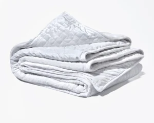Gravity Micro-Fleece Weighted Blanket (Queen/King - 90" x 90" - 35lbs) in White - Picture 1 of 5