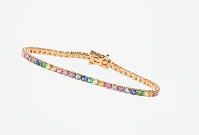 Tennis in argento 925 ramato  mm 2,5 lunghezza 16 cm multicolor - Immagine 1 di 2