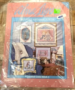 Alma Lynne Bunnies & Sew Forth Counted Cross Stitch Pattern Booklet - Picture 1 of 3
