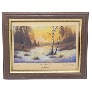David Waller Winter Birches Signed Ltd Edition Framed Print Landscape Art - Picture 1 of 14