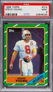 1986 Topps #374 Steve Young ROOKIE PSA MINT 9 - Picture 1 of 3