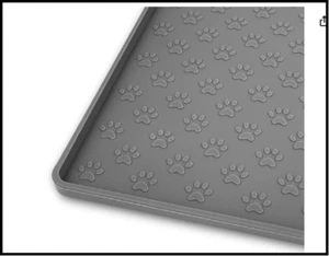 Pet Placemat for Dog and Cat, Mat for Prevent Food and Water 18" * 12" Grey - Picture 1 of 6