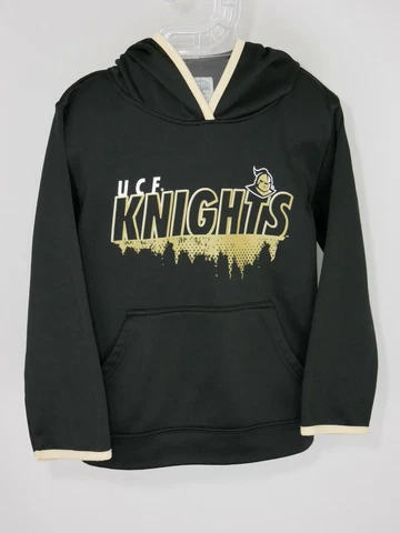 UCF Knights Hoodie Boys Medium 8/10 Black w/Gold Trim, Small stain Cover