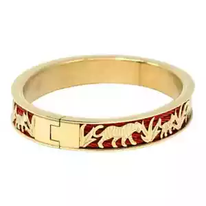 Charriol Forever Stahl Tiger 04-S04-1139-28 Armreif goldfarben mit rotem Kabel L 350 $ - Bild 1 von 13