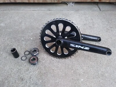 Bielas BMX Sinz 180 mm 2 piezas cromoly 44 t piñón engranaje bb mid school 19 mm husillo Foto 1 de 4