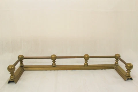 Antique Brass Fireplace Fender from England circa 1920's Cover