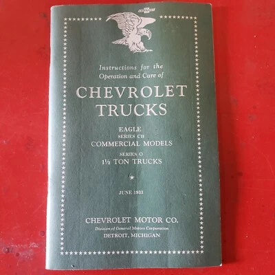 Modelos comerciais Chevrolet Trucks Operation and Care Eagle Series CB 1933 - Imagem 1 de 4