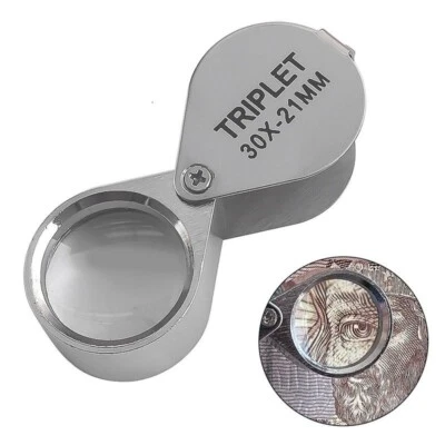 30X Folding Jewllery Magnifier Pocket Jewllery Loupe Portable Magnifying Glass - Image 1 of 4