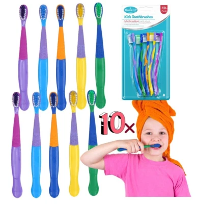 GEM IMPORTS 10x Kids Perfect First Zahnbürsten, bunte & weiche Borsten 15,5 cm