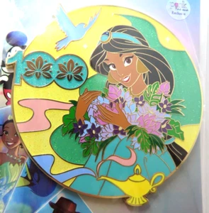 Disney 100 Pin Pink a la Mode Jasmine Princess Florals LE 300 #159624 - Picture 1 of 3