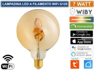 LAMPADINA LED G125 E27 FILAMENTO RGB+1800K 4.9W WIFI TUYA SMART-LIFE DIMMERABILE - Foto 1 di 3