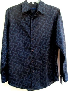 ML MATERIAL LONDON..BLACK & BLUE..COTTON..BUTTON DOWN..SHIRT..NEW ($76)..sz MED - Picture 1 of 6