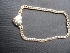 Collier Herz mit Panzerkette hart vergoldet - Bild 1 von 4