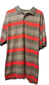 NWT RED RHINO Men’s 2XL Red And Gray Striped Polo Shirt!! NICE! - Picture 1 of 5