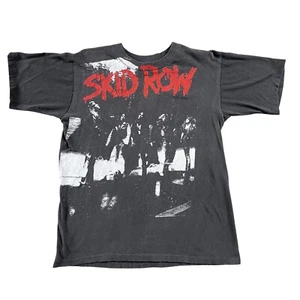 Vintage 1990 Skid Row Makin a Mess of the US Black T-Shirt Size Large - Picture 1 of 6