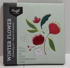 Craft Crush Winter Flower Embroidery KIT Hoop Needles Canvas Thread Instructions - Picture 1 of 4