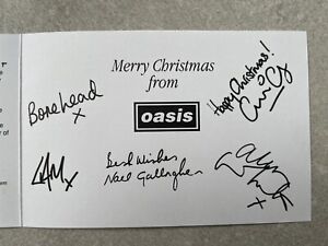 OASIS  |  1995 Pre-Printed Signed Christmas Card  |  Noel & Liam Gallagher