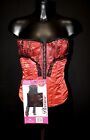 Red Black Can Can Burlesque Costume Saloon Girl Corset Fancy Dress 8-10