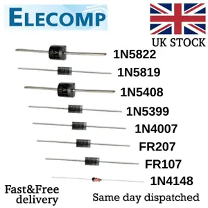 1N5408 1N4148 1N4007 1N5819 Diode 1-100pcs +KITs available Free postage UK stock - Picture 1 of 7