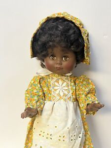 CUTE & RARE 15” Vintage 1967 Effanbee Baby Face Doll African American Excellent