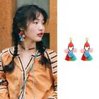 Multicolor Bohemian Pompoms Long Tassels Earrings Dangle Eardrop Women Jewelry