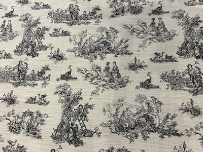 (2) Envelope Pillow Covers 16 x 16 in Black Off White Toile Country Handmade NEW - Image 1 of 4