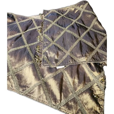 Corredor de mesa con motivo de cuerda bordada de mezcla de poliéster acento con cuentas verde 13x72 Foto 1 de 4